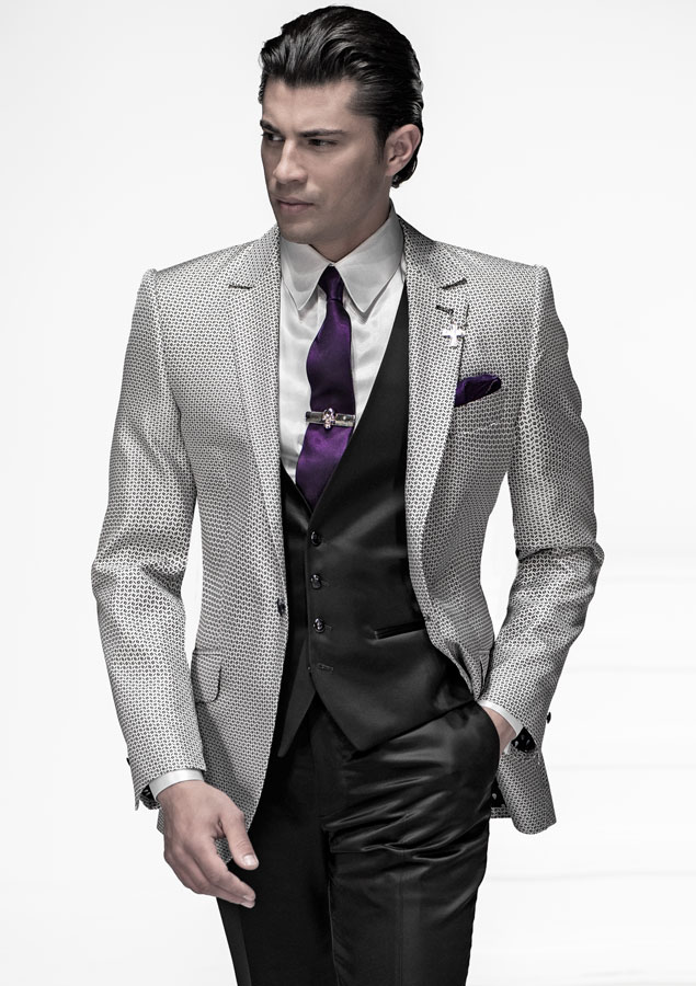 Fashion Forward Jacquard Silk Jacket in Grey