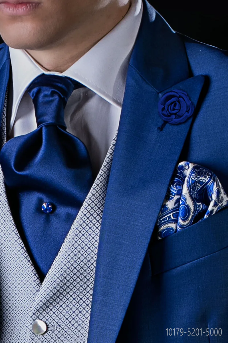 Midnight blue satin cravat