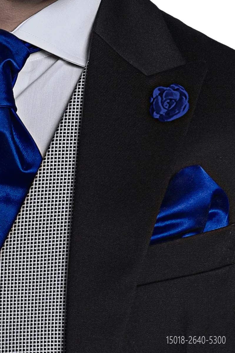 Einstecktuch aus Satin in Elektrikblau