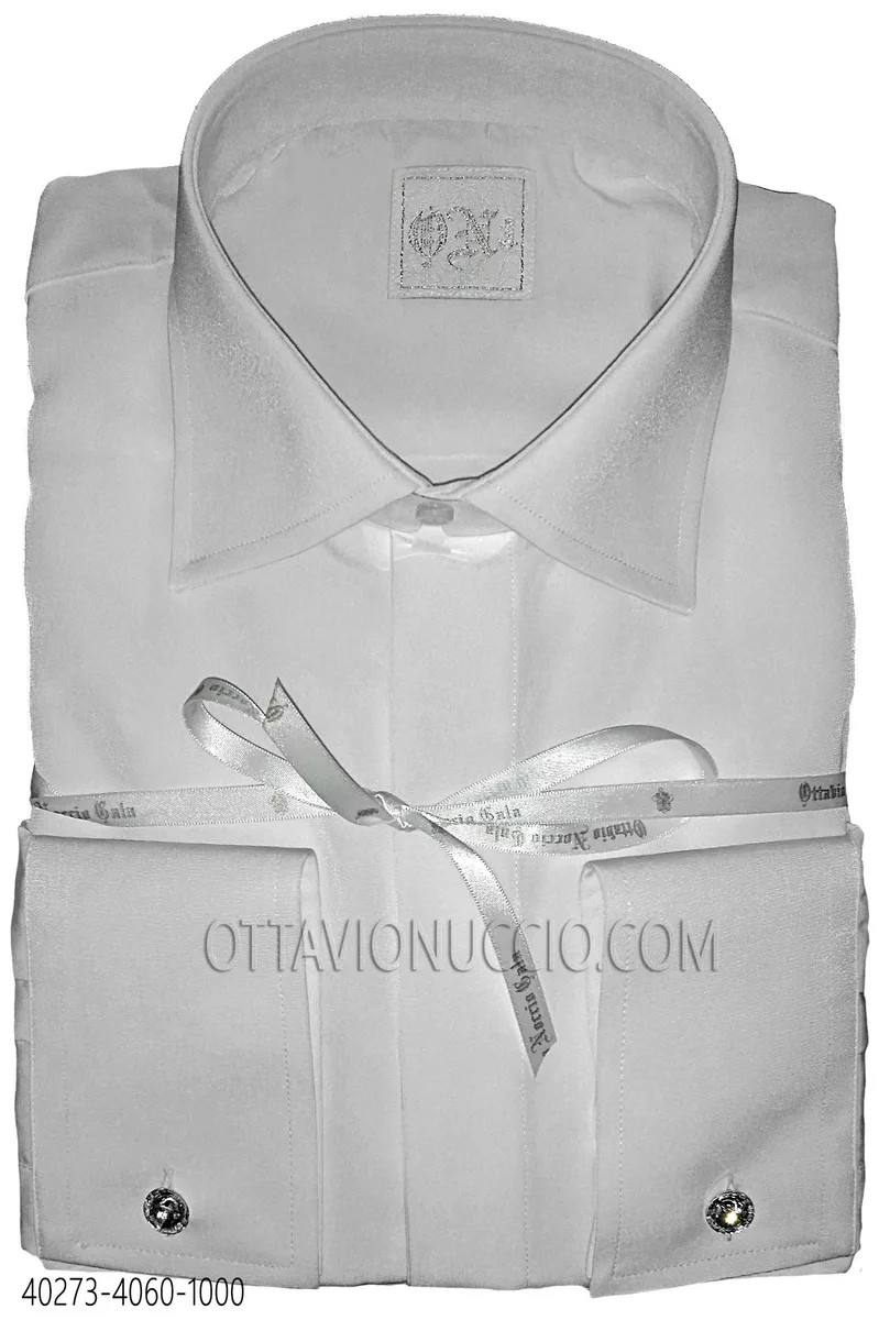 Shirt in white microfibre