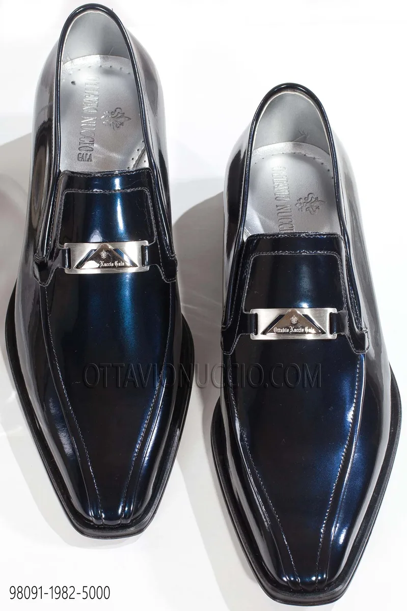 Blue Patent Leather Shoes