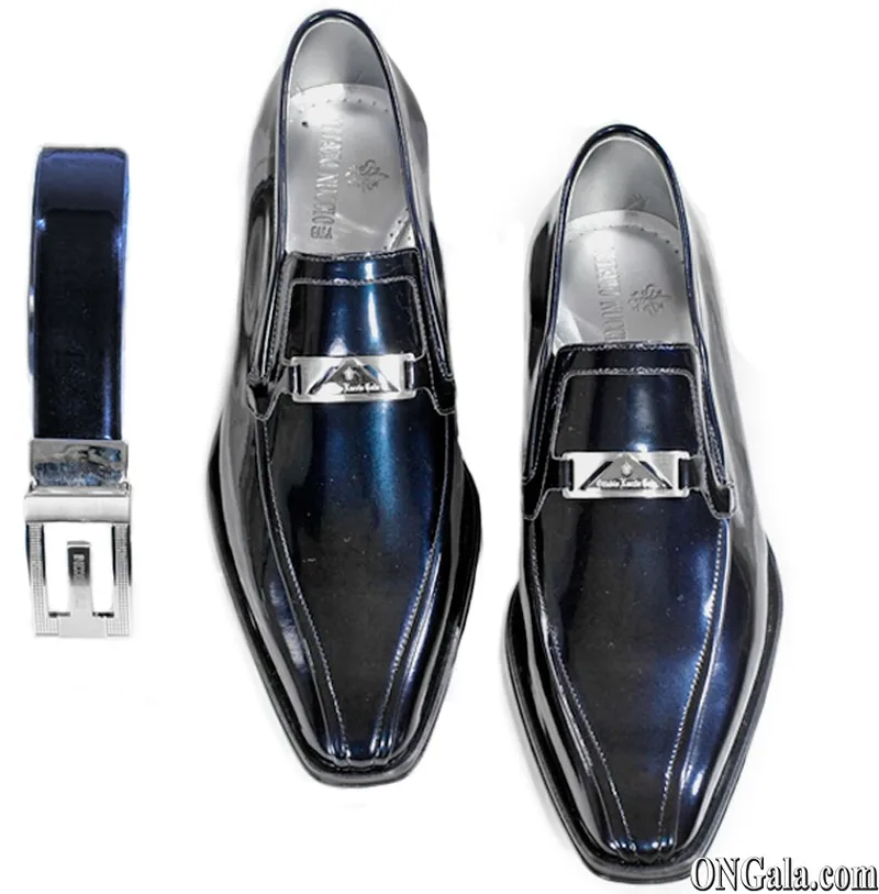 Blue Patent Leather Shoes