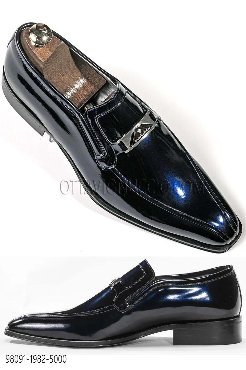 Blue Patent Leather Shoes