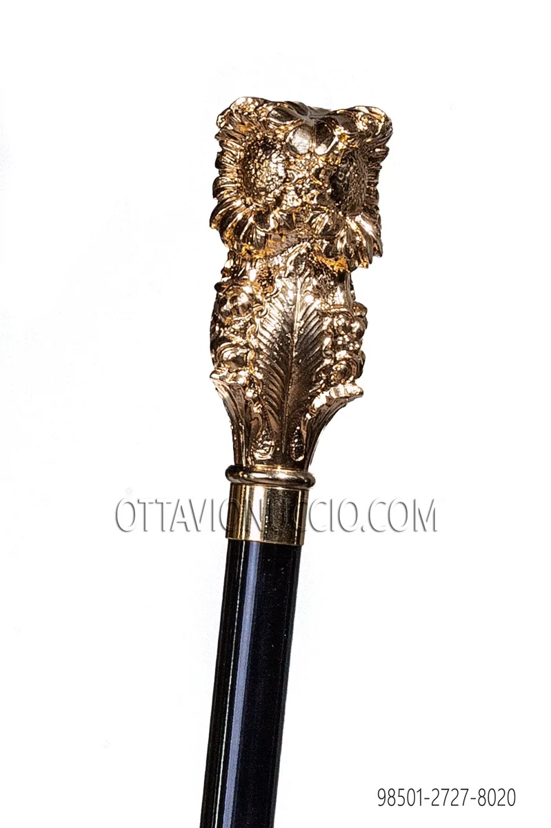 Black cane with gold knob