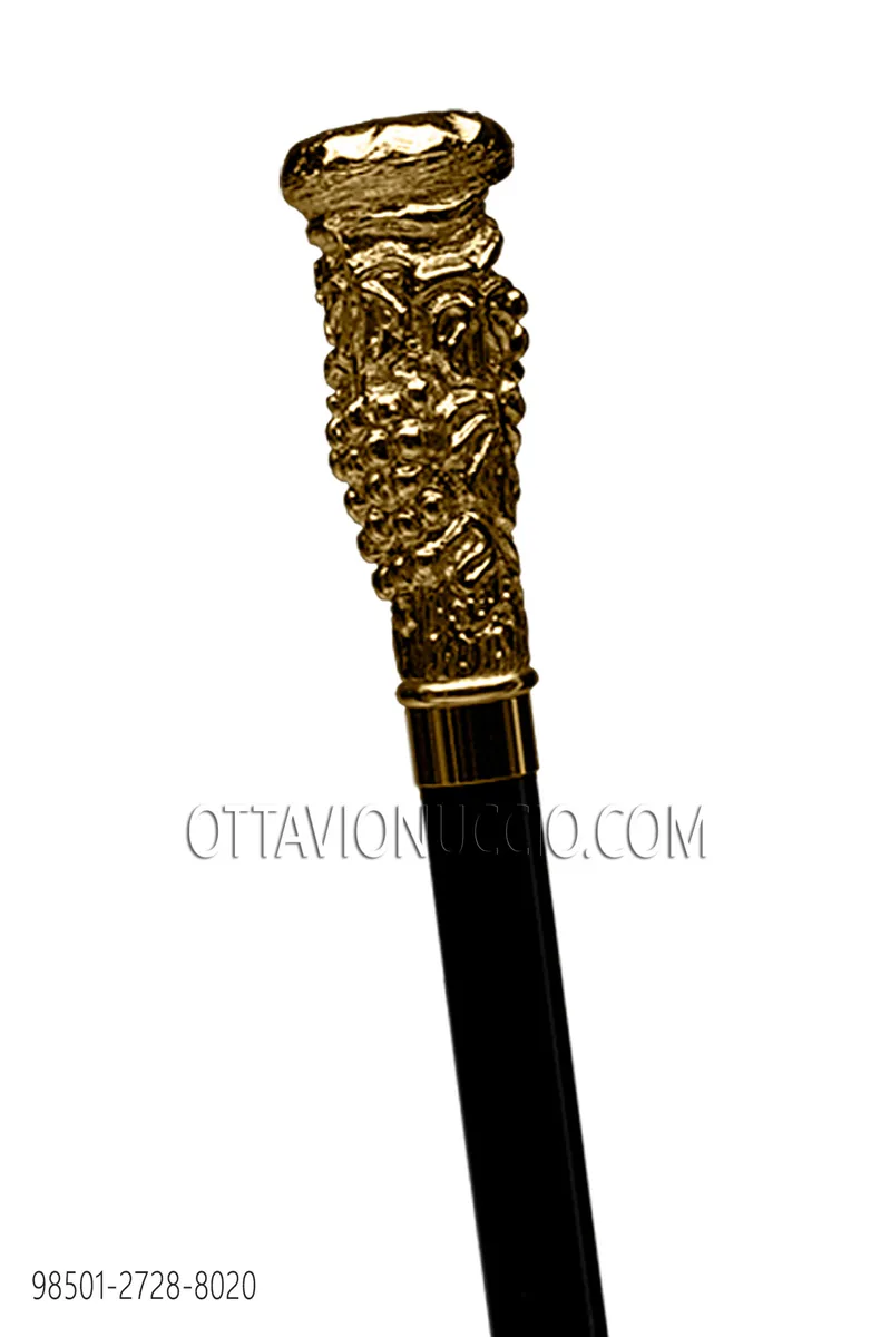Black cane with gold knob