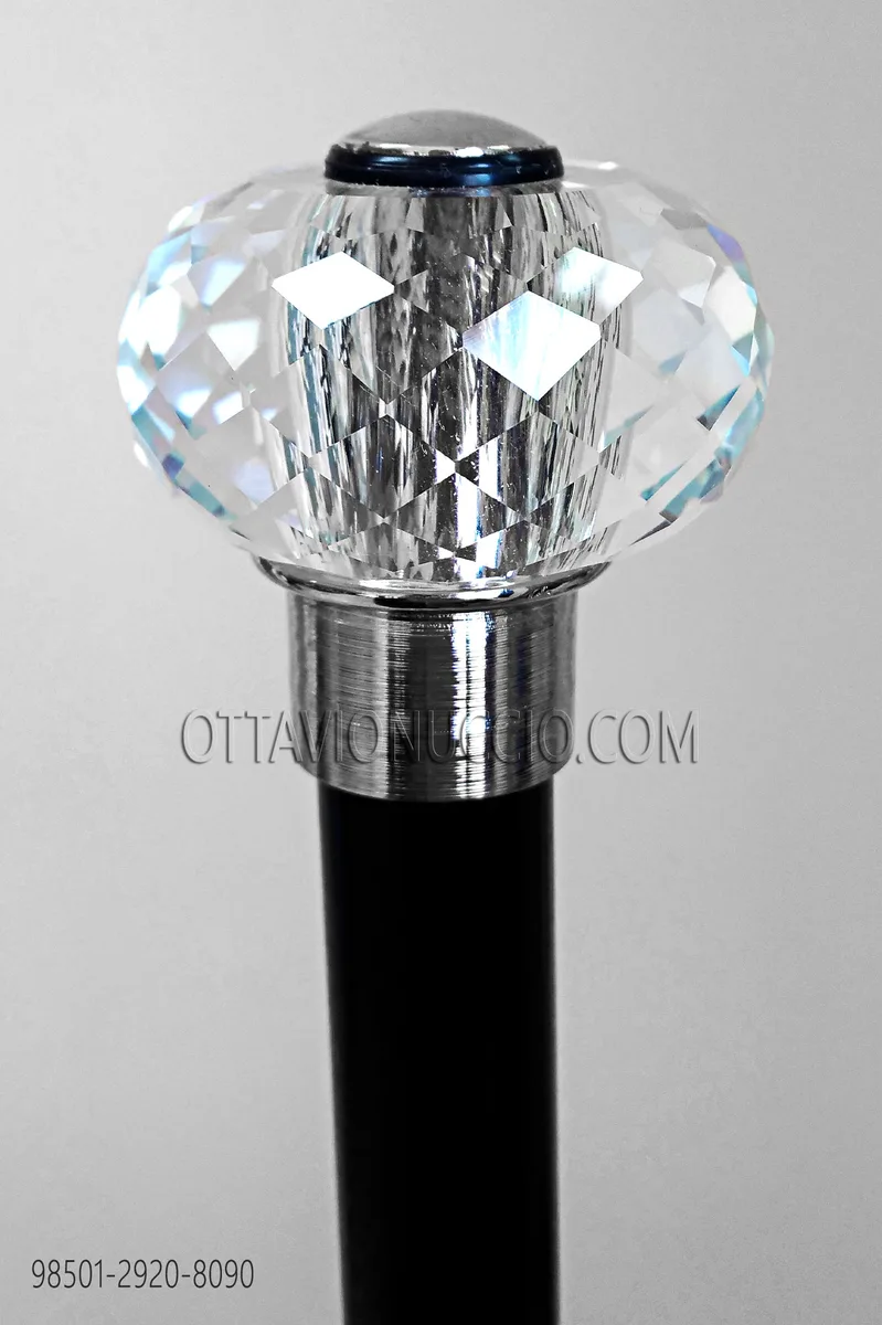 Bastone nero con pomolo sfera crystal
