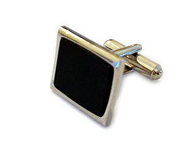 Gemelli smaltati nero forma rettangolare
