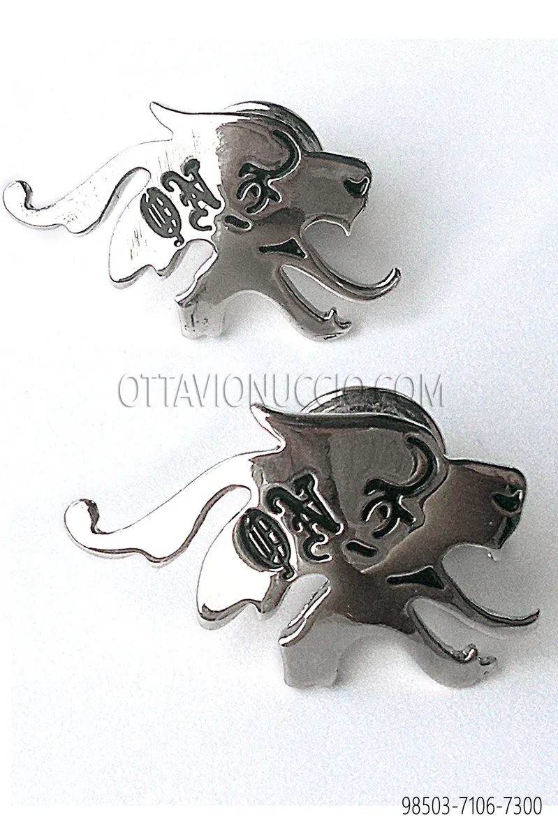 Nickel cufflinks in dragon shape