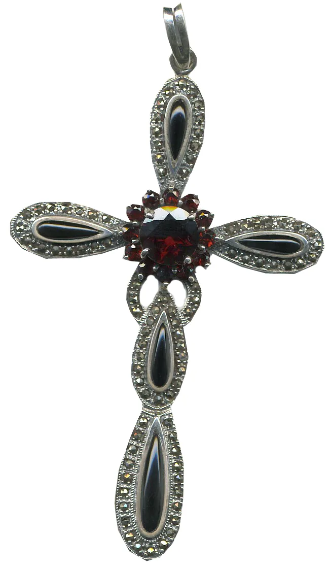 Pendente croce placcata argento