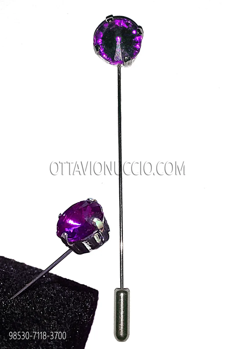 Amethyst-Tone Jewel Tie Pin