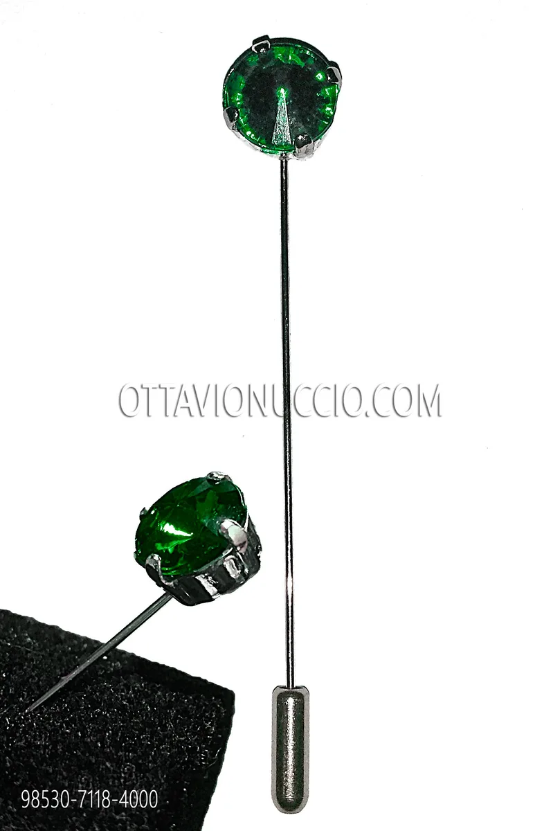 Green Jewel Tie Pin