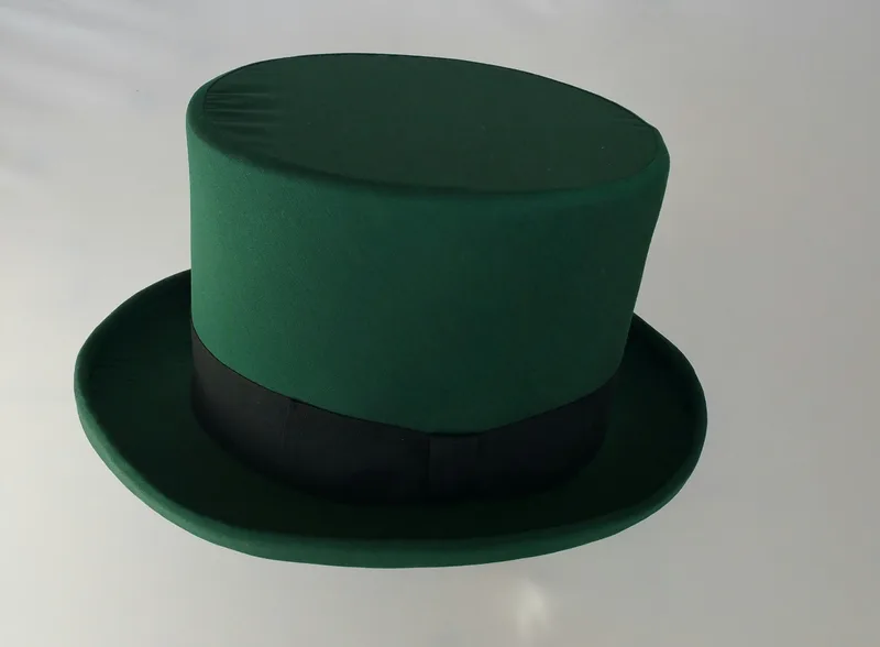 Green wool blend top hat