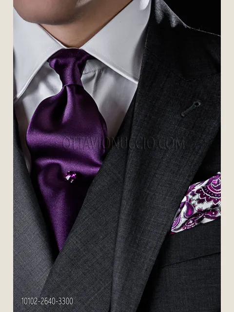 Purple satin tie