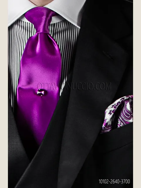 Violet satin tie