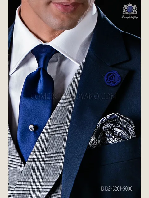 Midnight blue satin tie