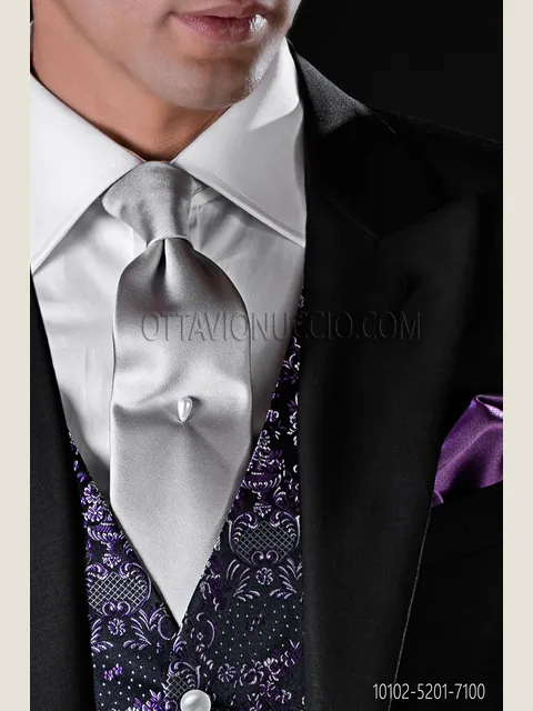 Light grey satin tie