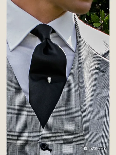 Black satin tie