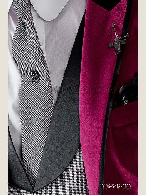 Slim tie in houndstooth
