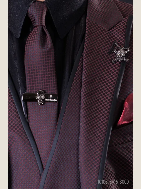 Black and red micro patterned necktie
