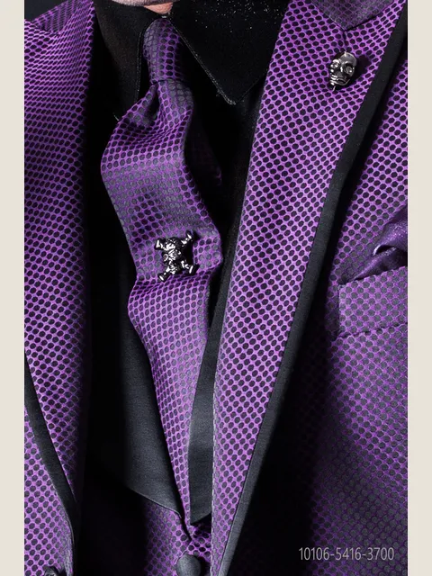 Black and purple micro patterned necktie