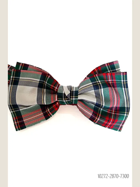 Knotted tartan bow tie in pure silk