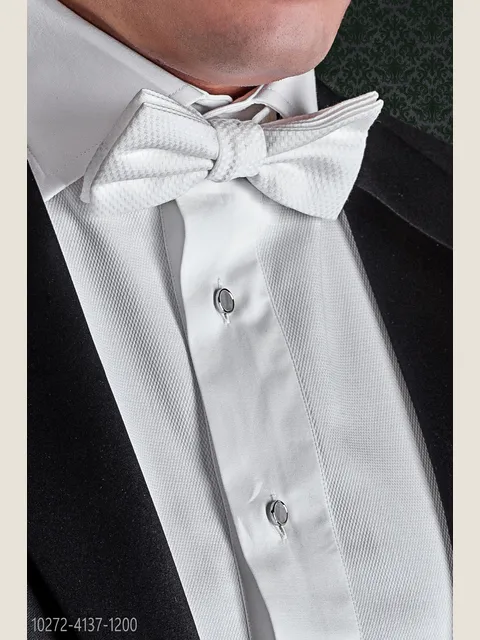 Knotted bow tie in white piqué