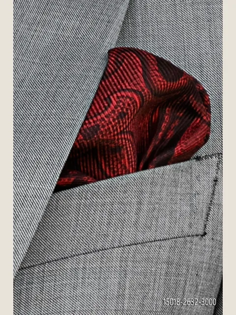 Red cachemire silk handkerchief