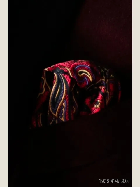 Printed red pure silk handkerchief