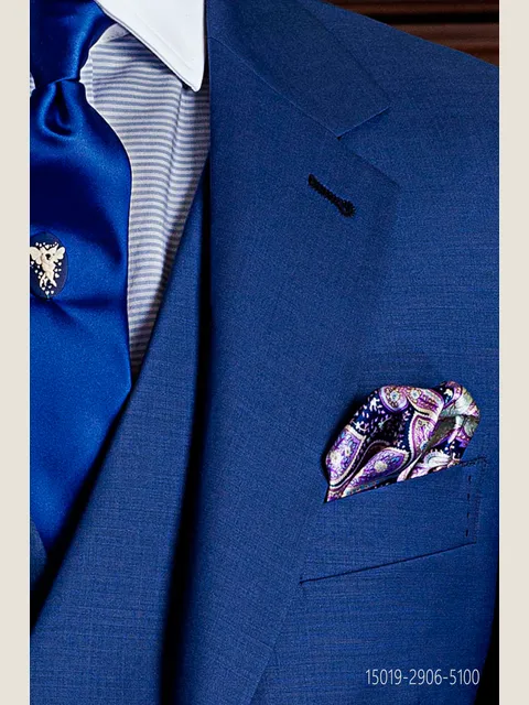 Blue printed silk handkerchief