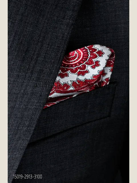 Red cashmere printed twill silk handkerchief