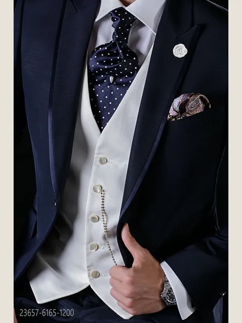 Ivory Jacquard Silk Waistcoat