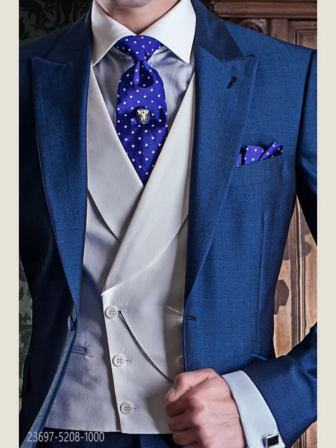 White cotton double-breasted waistcoat