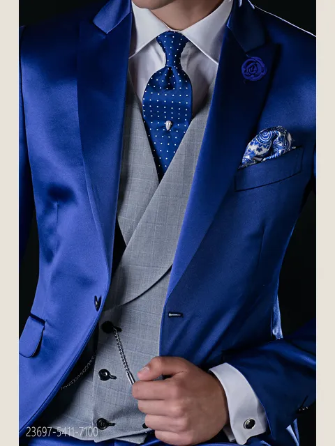 Double-breasted waistcoat in Prince of Wales check with shawl collar