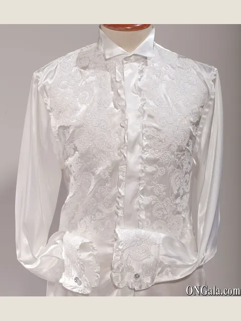 Embroidered natural white shirt