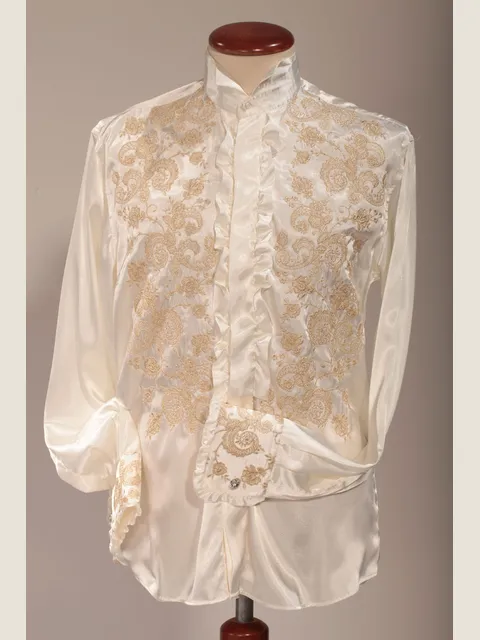 Embroidered ivory shirt