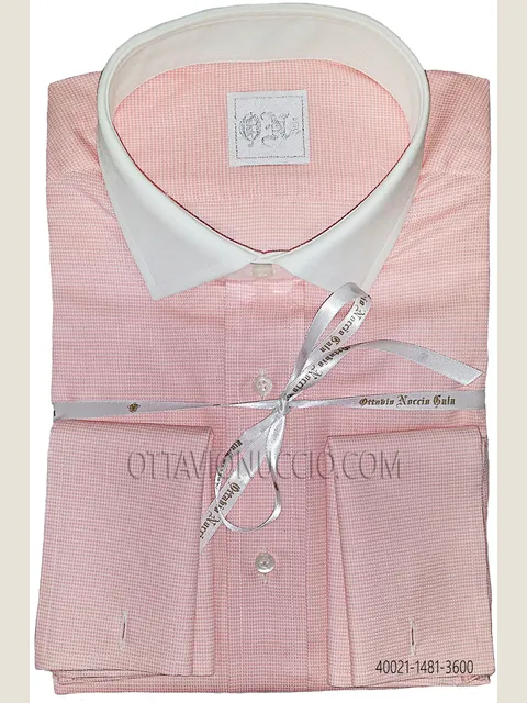 Cotton Shirt with Contrast Collar