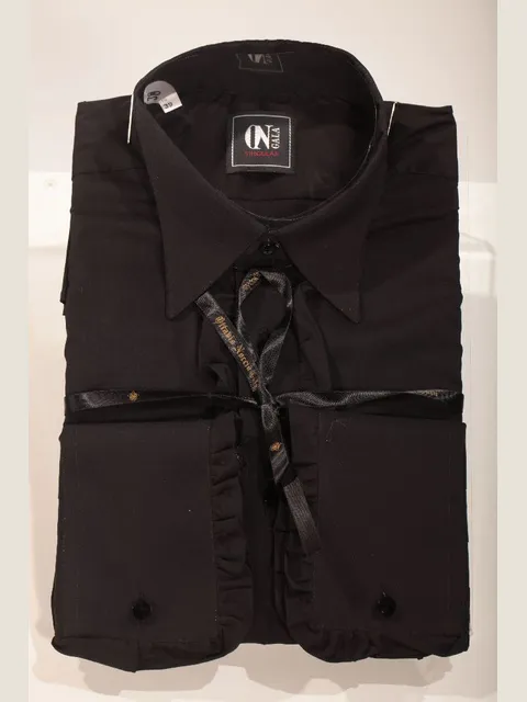 Black Shirt with Ruffles