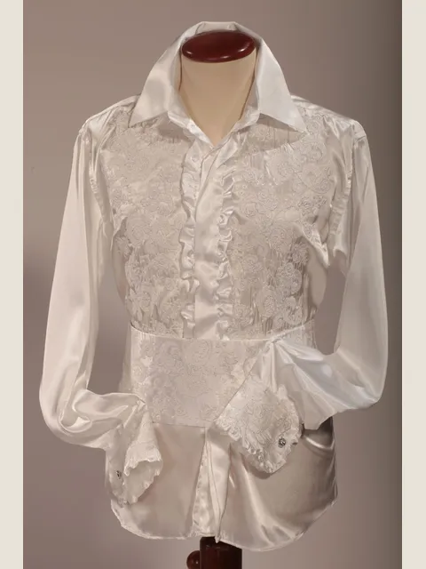 Embroidered White Shirt with Classic Collar