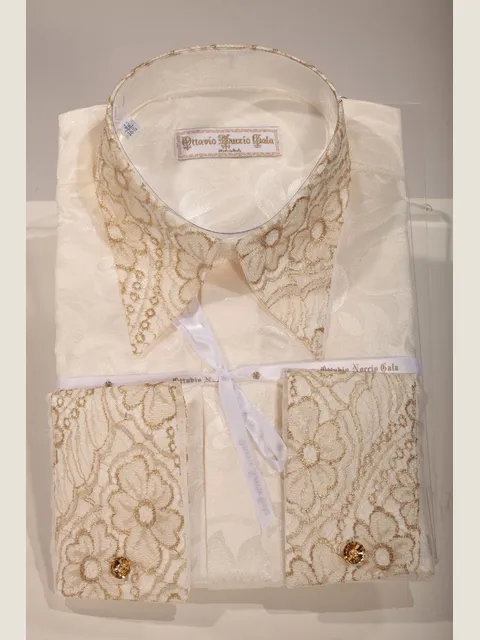 Ivory shirt with lace