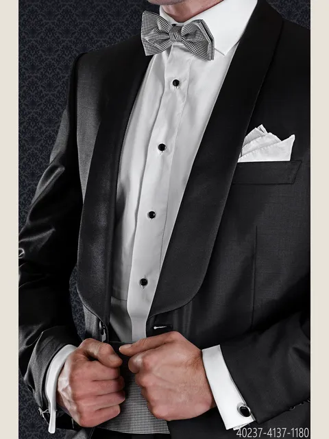 White Tuxedo shirt in cotton with piqué bib
