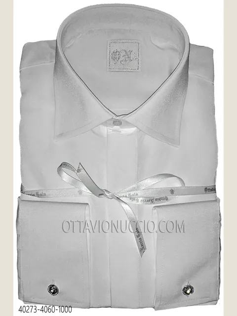 Shirt in white microfibre