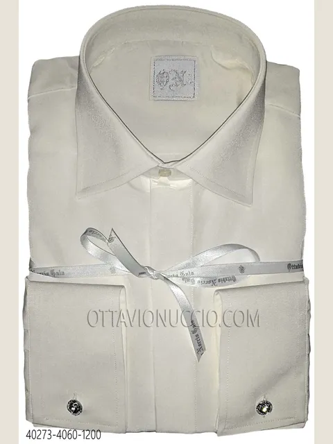 Shirt in ivory microfibre