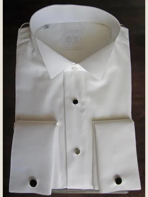 White tuxedo shirt with bib