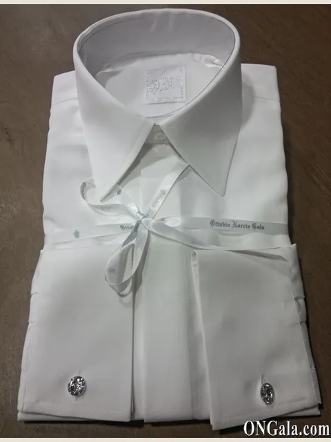 Shirt in white microfibre