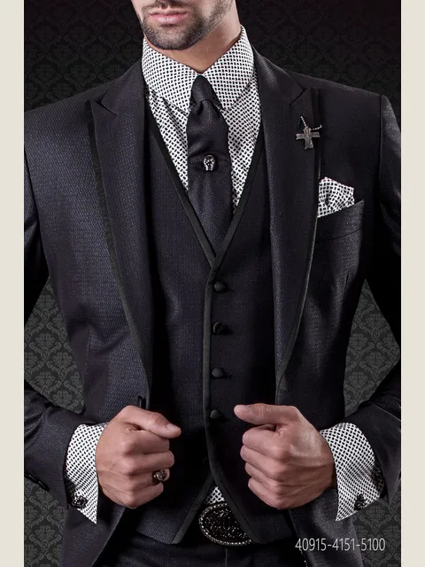 White shirt with black drop micro patterns