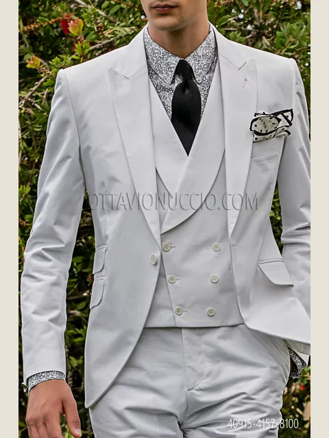 Modern collar shirt in black paisley pattern