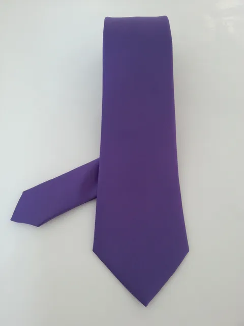Violet Satin Tie and Handkerchief Set