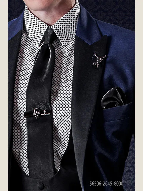 6.5cm Tie and Handkerchief Set in Black Lurex