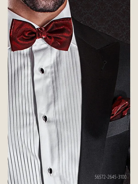 Red Lurex Bow-Tie and Handkerchief Set