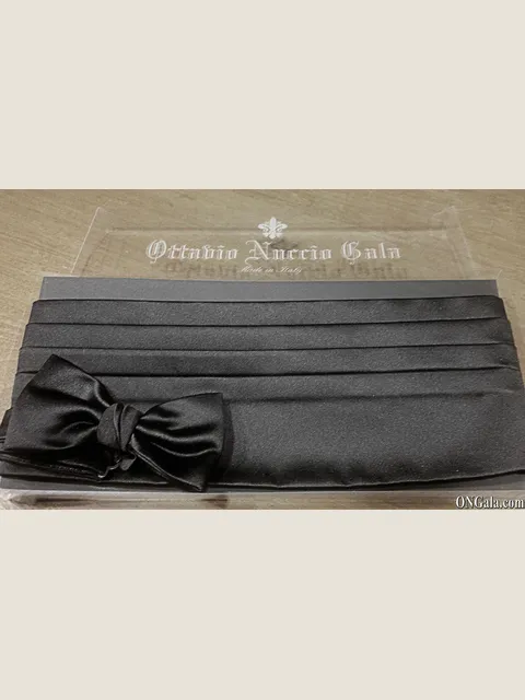 Black Satin Cummerbund and Bow-Tie Set